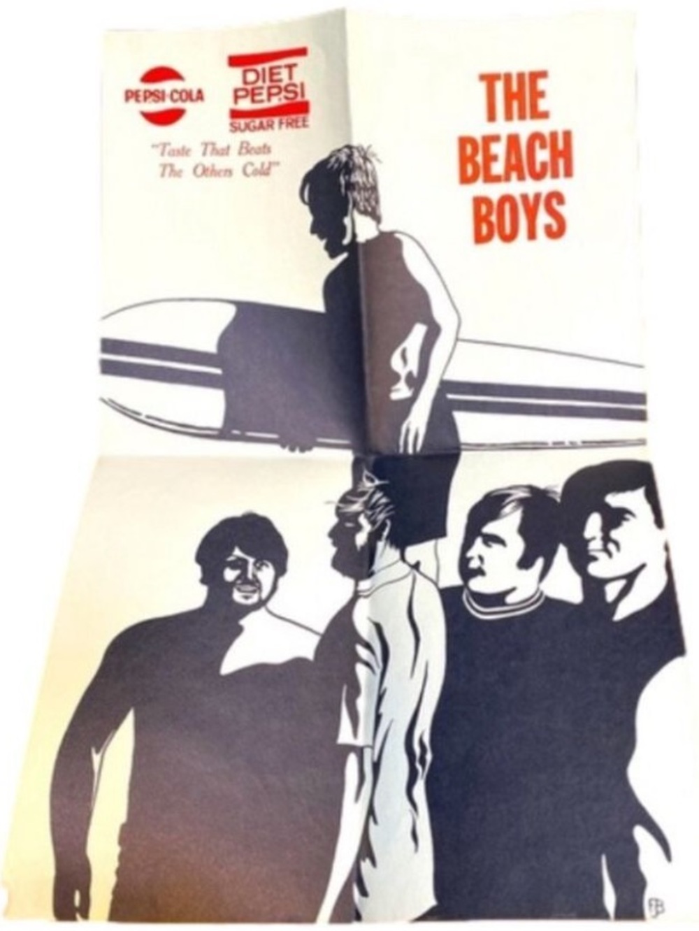 1969 The Beach Boys Concert Poster Authentic Manhattan College NY Silhouette Art - Picture 5 of 6
